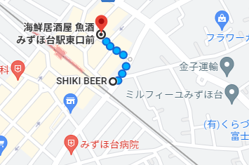 近くの居酒屋までの道