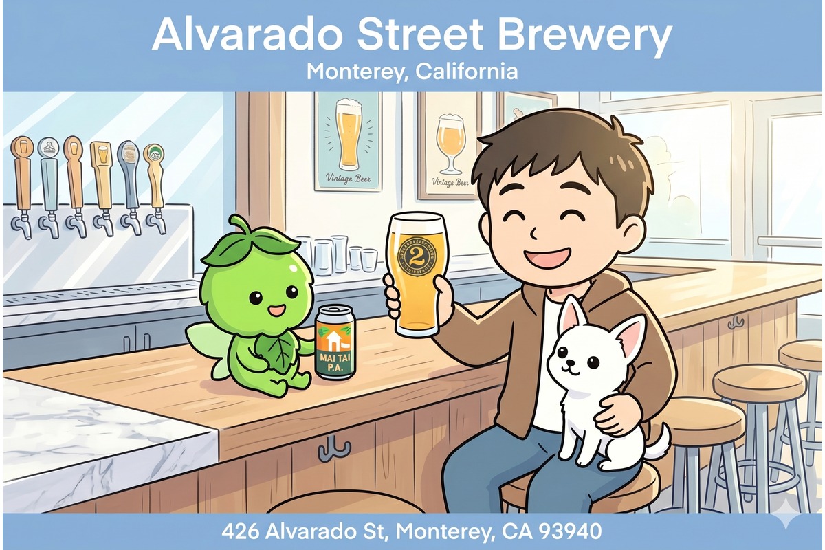 アルバラード・ストリート・ブルワリーのイラストサムネイル（りほくん・ホップくん・ルネちゃん）