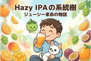 Hazy IPA (NEIPA) の系統樹 — 偶然から白い革命まで、5フェーズで読み解く