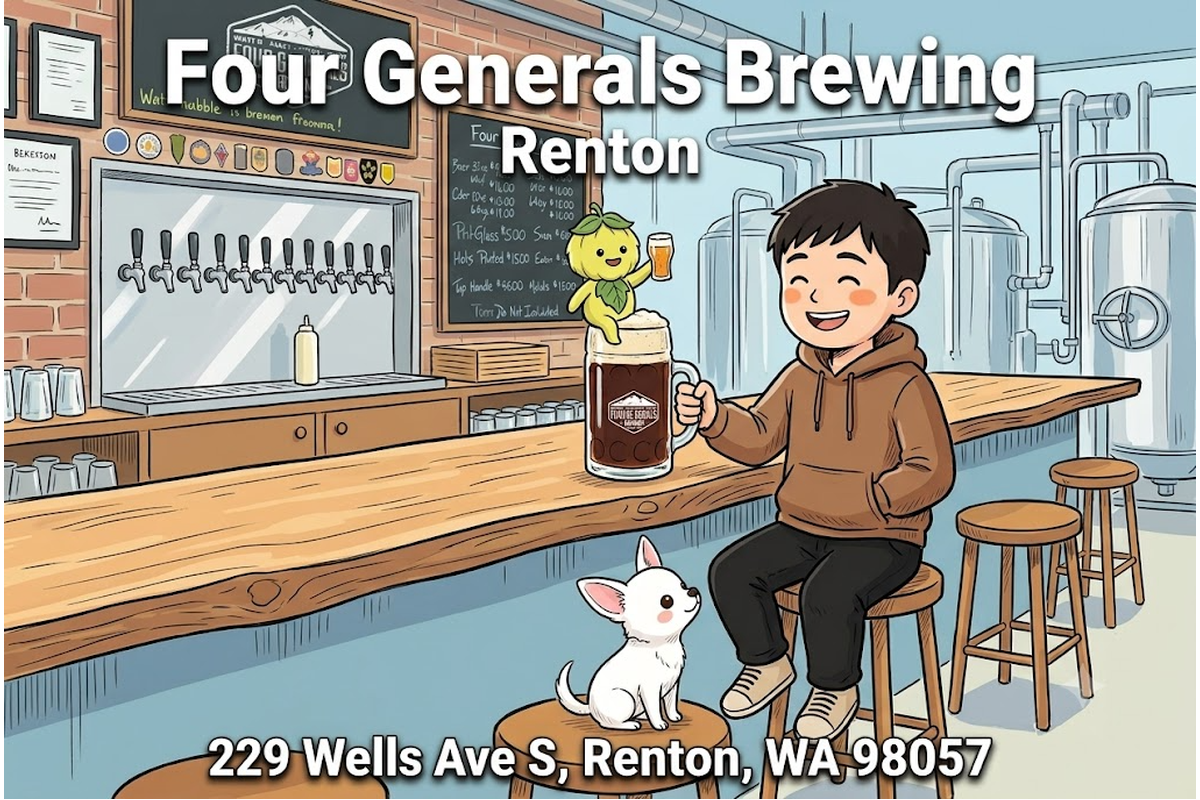 Four Generals Brewing Renton アイキャッチイラスト